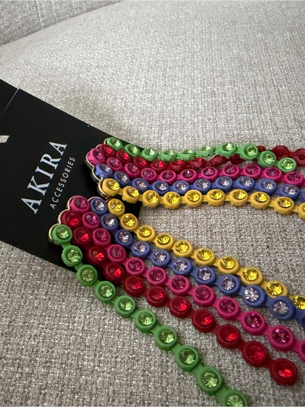 Akira Rainbow Road Rhinestone chandler earrings
